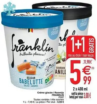 Cora Crème glacée - roomijs franklin pint aanbieding