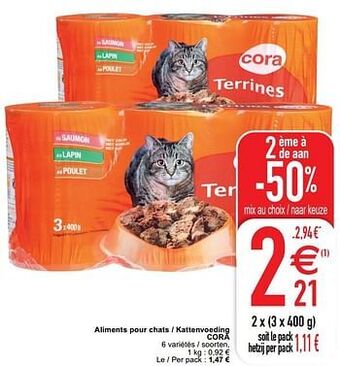 Cora Aliments pour chats - kattenvoeding cora aanbieding