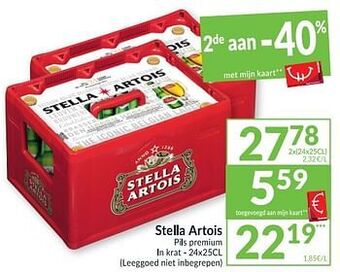 Intermarché Stella artois pils premium aanbieding