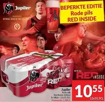 Intermarché Jupiler rode pils red inside edition aanbieding