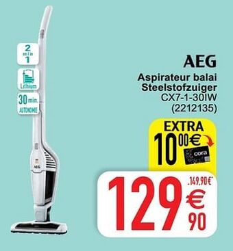 Cora Aeg aspirateur balai steelstofzuiger cx7-1-30iw aanbieding