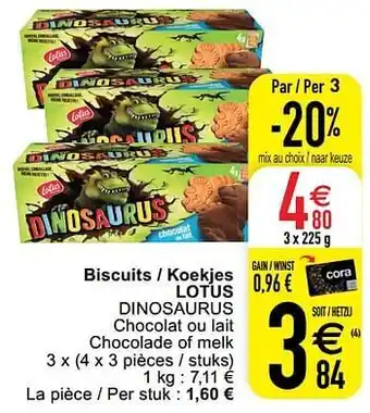 Cora Biscuits - koekjes lotus dinosaurus aanbieding