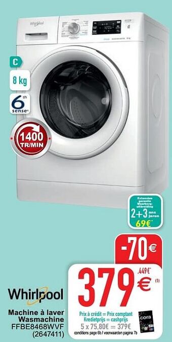 Whirlpool machine à laver wasmachine ffbe8468wvf