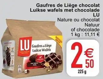 Cora Gaufres de liège chocolat luikse wafels met chocolade lu aanbieding