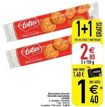 Cora Speculoos fourrés gevulde speculoos lotus aanbieding