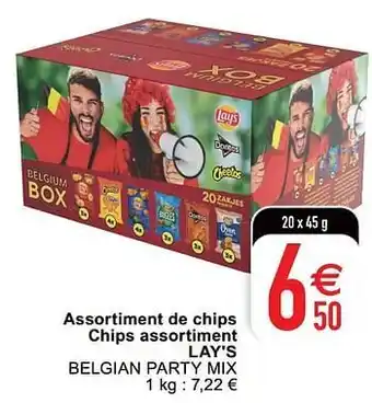 Cora Assortiment de chips chips assortiment lay`s belgian party mix aanbieding