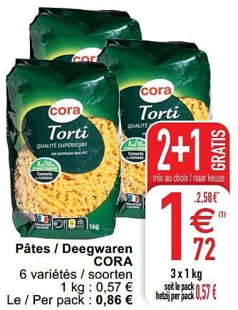 Cora Pâtes - deegwaren cora aanbieding