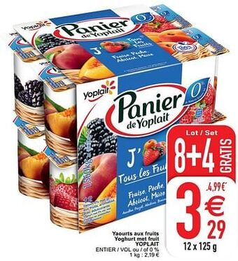 Yaourts aux fruits yoghurt met fruit yoplait