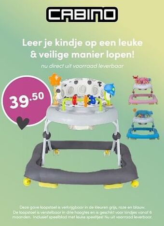 Baby & Tiener Cabino loopstoel aanbieding