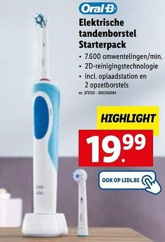 Lidl Oral-b elektrische tandenborstel starterpack aanbieding