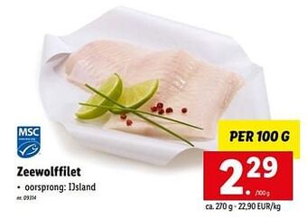 Lidl Zeewolffilet aanbieding