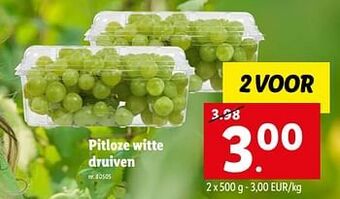 Lidl Pitloze witte druiven aanbieding
