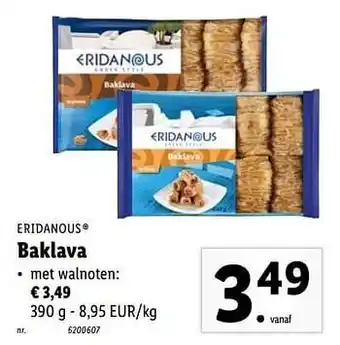 Lidl Baklava met walnoten aanbieding