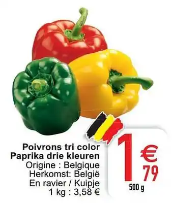 Cora Poivrons tri color paprika drie kleuren aanbieding