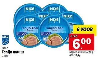Lidl Tonijn natuur aanbieding