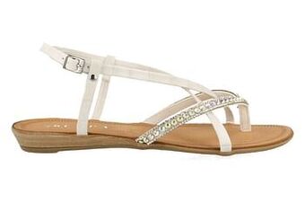 Berca Shoes Scapa Sandaal Plat Dames - Wit aanbieding