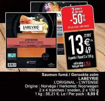 Cora Saumon fumé - gerookte zalm labeyrie l`original - l`intense aanbieding