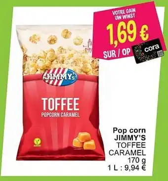 Cora Pop corn jimmy`s toffee caramel aanbieding