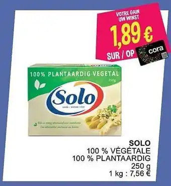 Solo 100 % végétale 100 % plantaardig