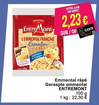 Cora Emmental râpé geraspte emmental entremont aanbieding