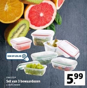 Lidl Set van 3 bewaardozen aanbieding