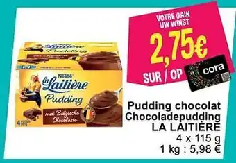Cora Pudding chocolat chocoladepudding la laitière aanbieding