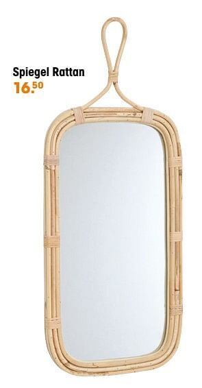 Kwantum Spiegel rattan aanbieding