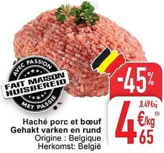 Cora Haché porc et boeuf gehakt varken en rund aanbieding