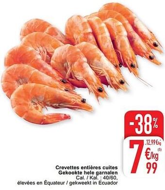 Cora Crevettes entières cuites gekookte hele garnalen aanbieding