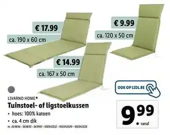 Tuinstoel- of ligstoelkussen