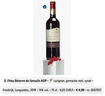 Lidl Fitou réserve de fonsalis aop aanbieding