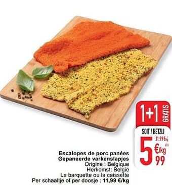 Cora Escalopes de porc panées gepaneerde varkenslapjes aanbieding