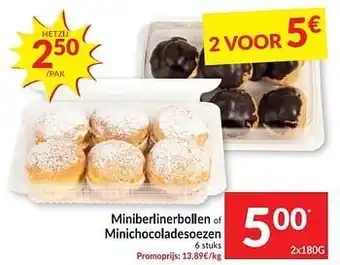 Miniberlinerbollen of minichocoladesoezen