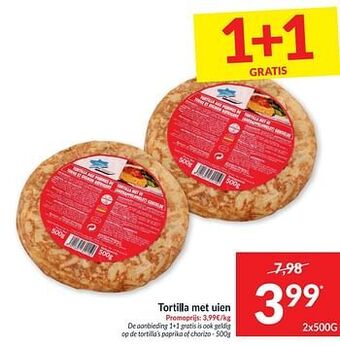 Intermarché Tortilla met uien aanbieding