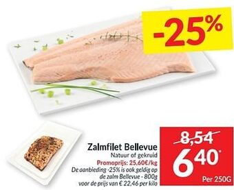 Zalmfilet bellevue natuur of gekruid