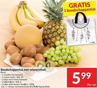 Boodschappentas met seizoensfruit
