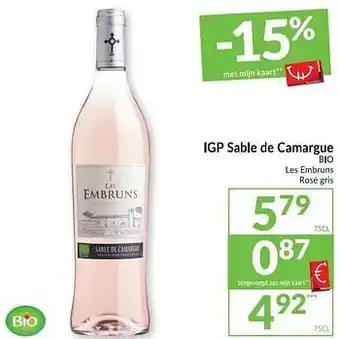 Igp sable de camargue bio les embruns rosé gris