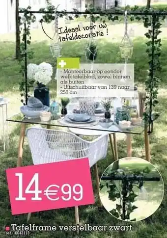 Tafelframe veistelbaar zwart