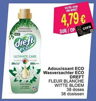 Adoucissant eco wasverzachter eco dreft fleur blanche witte bloem