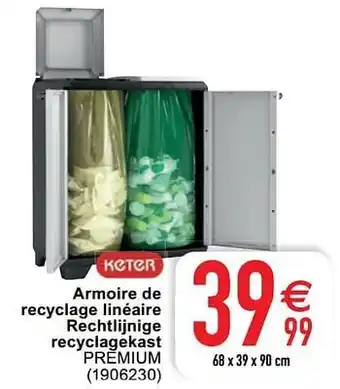 Cora Armoire de recyclage linéaire rechtlijnige recyclagekast premium aanbieding