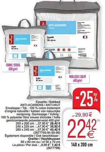 Cora Couette - dekbed anti-acariens - anti-mijt aanbieding