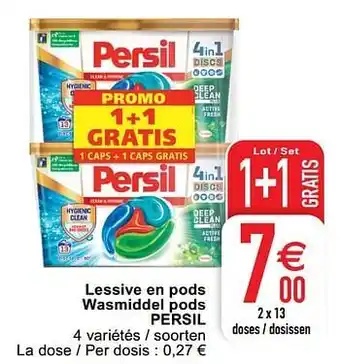 Cora Lessive en pods wasmiddel pods persil aanbieding