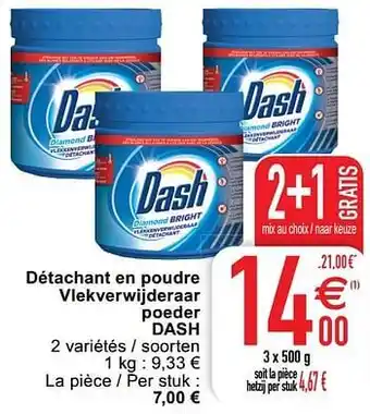 Cora Détachant en poudre vlekverwijderaar poeder dash aanbieding