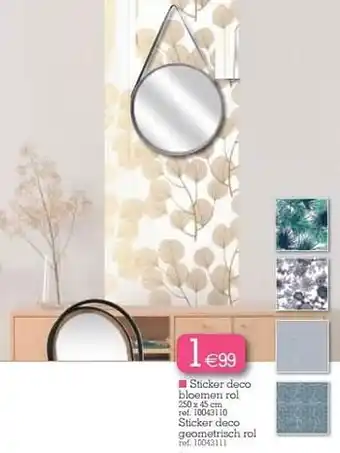 Sticker deco bloemen rol