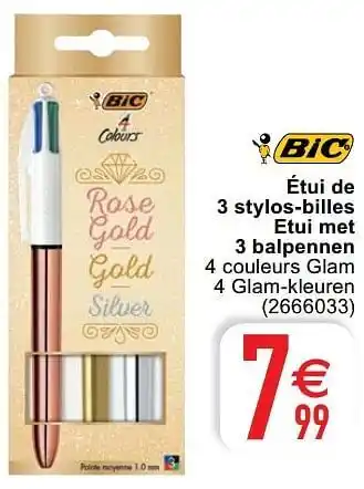 Cora Étui de 3 stylos-billes etui met 3 balpennen aanbieding