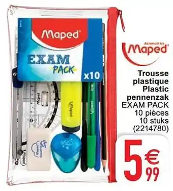 Trousse plastique plastic pennenzak exam pack