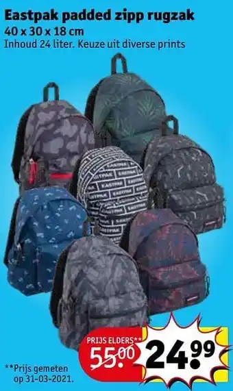 Eastpak padded zipp rugzak