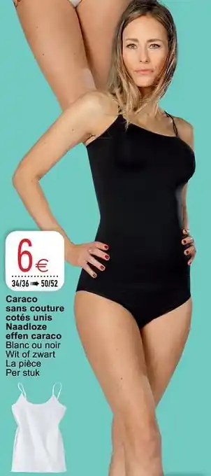 Caraco sans couture cotés unis naadloze effen caraco