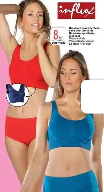 Brassière sport dentelle sans couture côtés naadloze sportbeha met kant