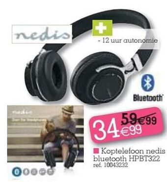 Koptelefoon nedis bluetooth hpbt322